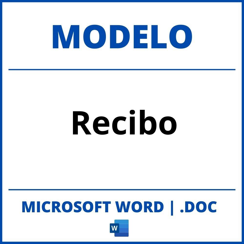 Modelo De Recibo En Word 2382