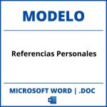 Modelo De Referencias Personales Word
