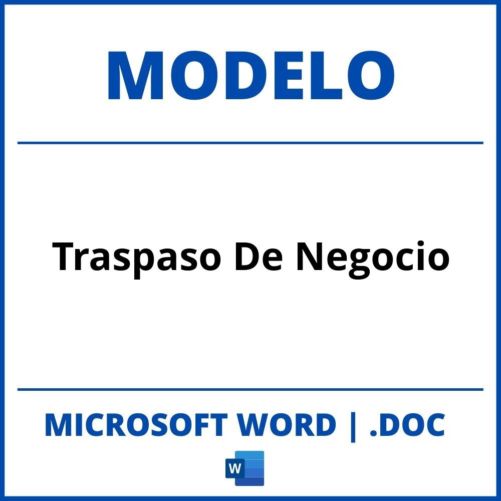 Modelo De Traspaso De Negocio Word